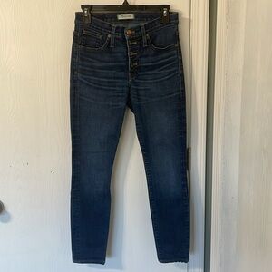 Madewell 9’ High-Rise Skinny Like New Medium Wash Button Up Denim Jeans Size 26